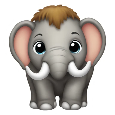 Cute baby mammoth sticker