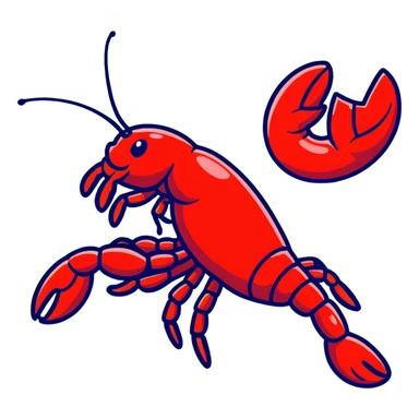 Red crawfish in a spicy boil sticker