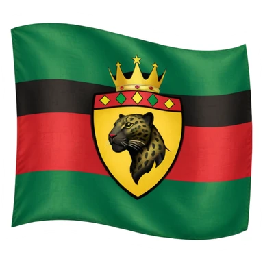 Soulaani black green yellow and red heritage flag with African panther crest in the middle  sticker