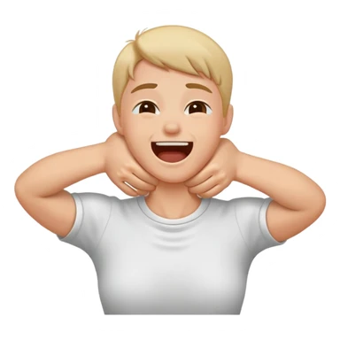 Hands around neck choking with laughing sticker