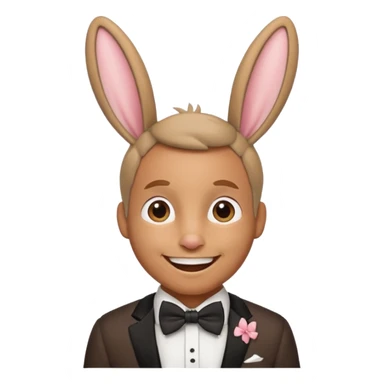 Rabbit ears and bowtie wearring man sticker