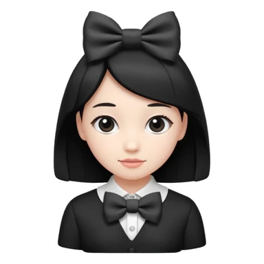 monochrome cute bow sticker