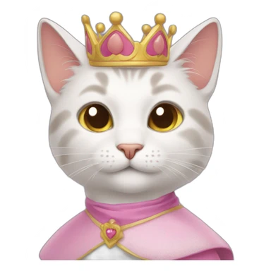Cat in princess costume sticker