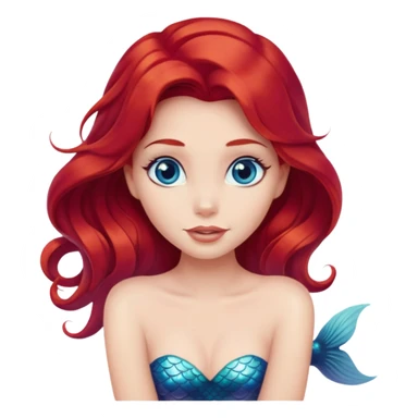 Ariel mermaid with red hair sticker