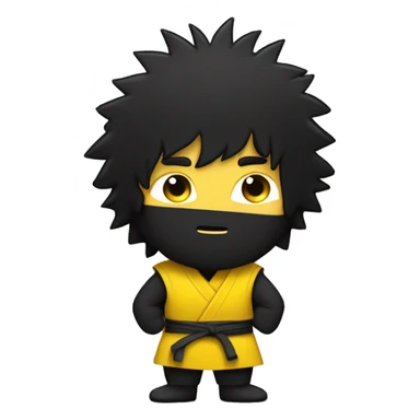 black shaggy hair, yellow skinned ninja clothed person
rubbing big belly, full shot sticker