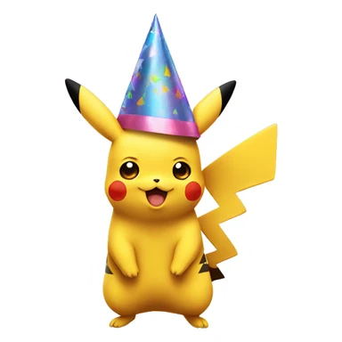 Pikachu with birthday hat sticker
