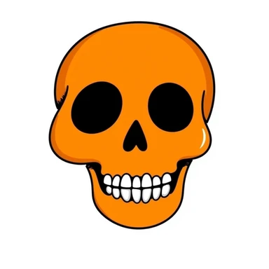 orange skull sticker