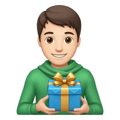 man with a gift in his hands sticker