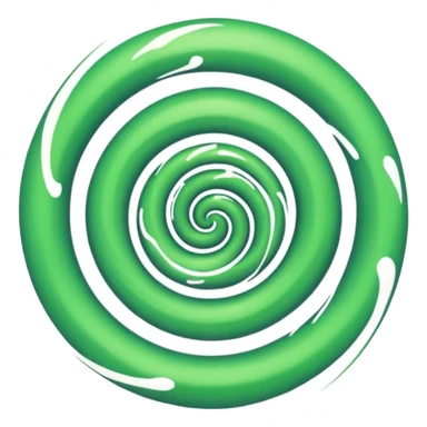 Green vortex emoji, cartoon style  sticker