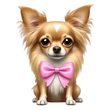 Long haired Chihuahua with pink bow sticker