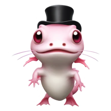Axolotl with a top hat sticker