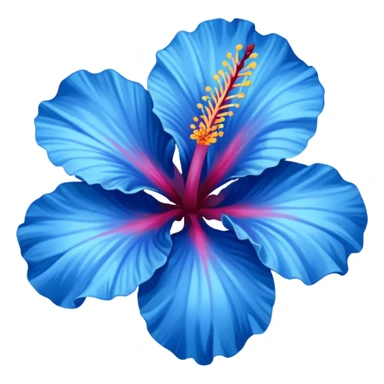 a blue flower similar to a hibiscus flower sticker
