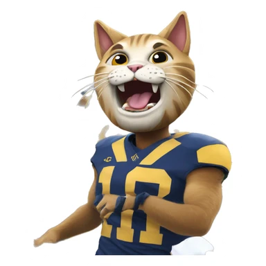 cat at a university of california football game sticker