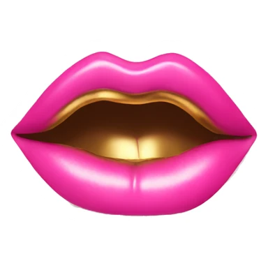 Pink lipstick coming out of gold give  sticker