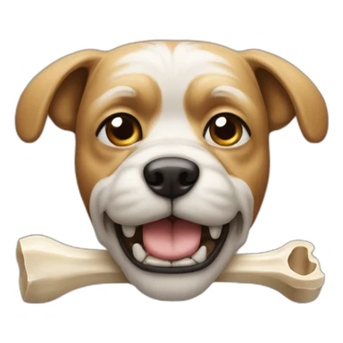 yorkshire with a bone in the face sticker