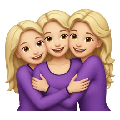 Three light skin girls hugging sticker