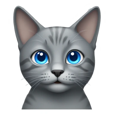 Grey cat with blue eyes sticker