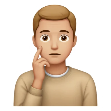 person standing hand on chin thinking sticker