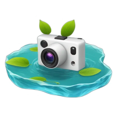 small-leaf-floating-on-water-block-and-security-ptz-camera-behind sticker