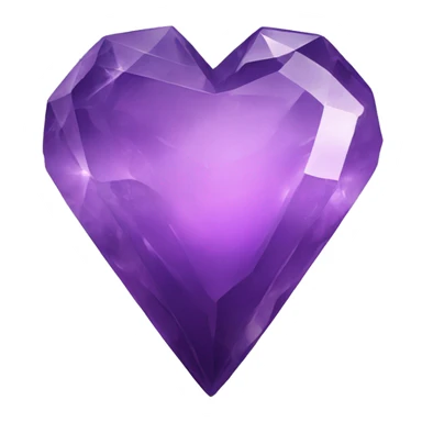 Amethyst crystal heart sticker