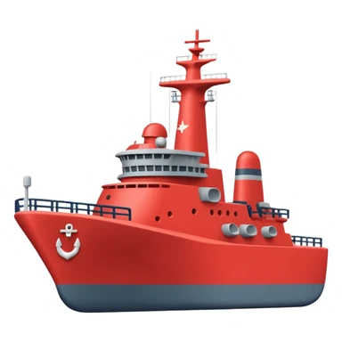 A flat 2D vector emoji of a grey Navy warship, Apple iOS emoji style, simple shapes, solid colors, minimal detail, no gradients, no 3D effects, white background. sticker