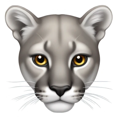 Grey cougar face sticker