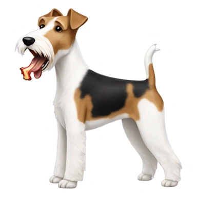 Wire Fox terrier eating bacon sticker