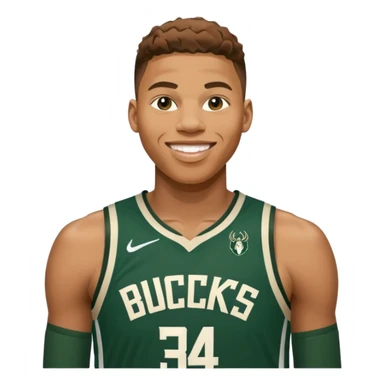 giannis smiling Bucks number 34 sticker