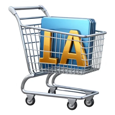 shopping cart with AI letters inside sticker
