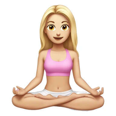 beautiful white girl doing yoga pink sticker