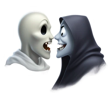 Scary Ghost kissing vampire sticker