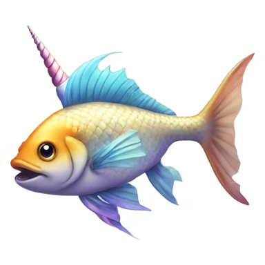 fish with unicorn horn sticker