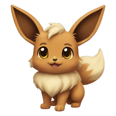 Eevee Pokemon with heart eyes sticker
