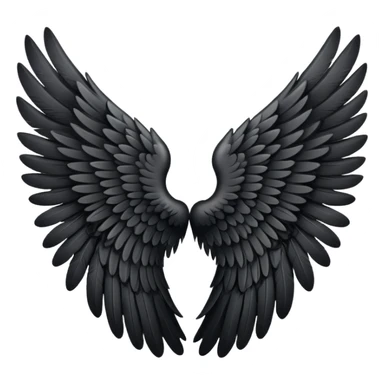 Black angel wing sticker
