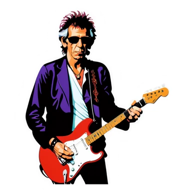 Keith richards rock on sticker
