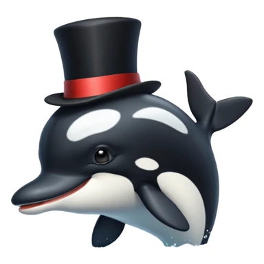 orca with a top hat sticker