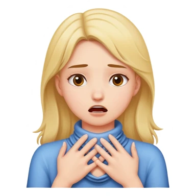 Girl that is mad putting her hands around her neck. Choking herself out sticker