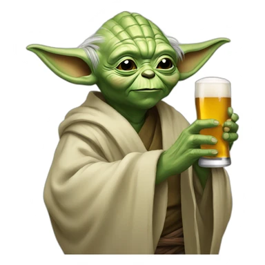 Yoda avec un bière qui fait santé  sticker