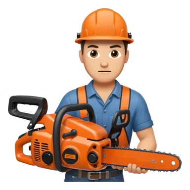 man with a chainsaw sticker