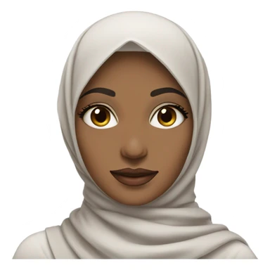 a hijabi woman with makeup sticker