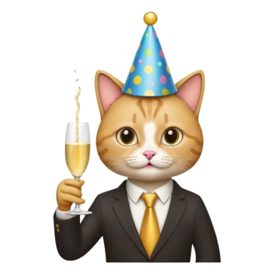 Business cat, party sticker