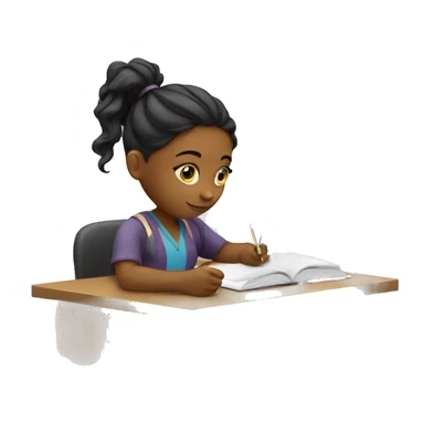girl studying  sticker