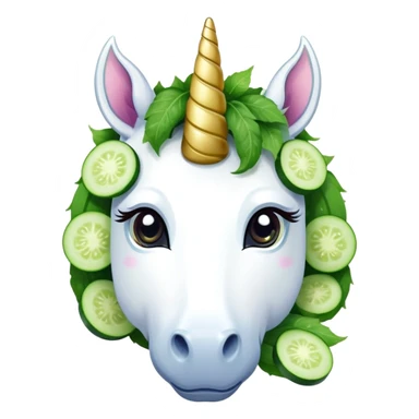 unicorn with cucumber over her eyes  sticker