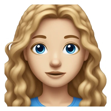 Long light brown hair and blue eyes and freckles  sticker