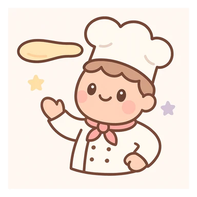 smiling Italian chef spinning pizza dough sticker