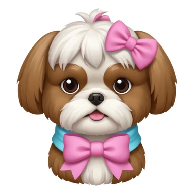 Can you create a white brown shih tzu with a pink bow saying jadita sticker