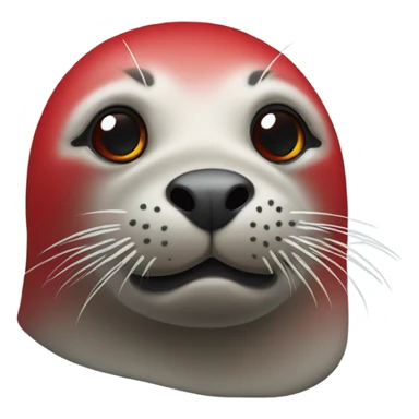 A seal with the skin colour red sticker