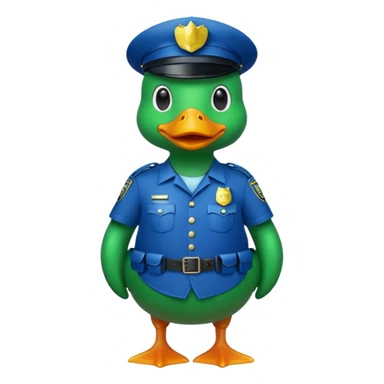 Police green duck full body sticker