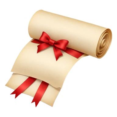 scroll or rolled-up invitation with a red ribbon sticker