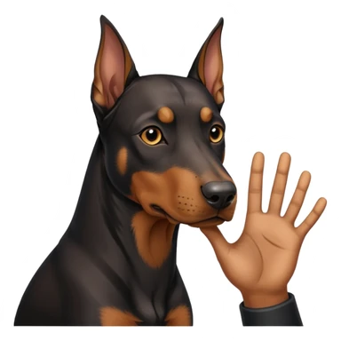 hand petting doberman sticker